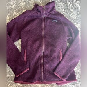 Patagonia Burgundy Kids Better Sweater zip up fleece Jacket - size M (10)